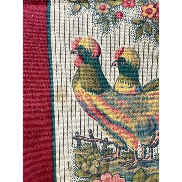 Waverly‎ Rooster Red Burgundy Table Runner Tassels Farmhouse Country Dining - Picture 9 of 10